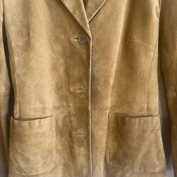 Kenneth Cole Reaction Jacket Women's Small Light Brown Suede Normcore Business - Picture 4 of 8
